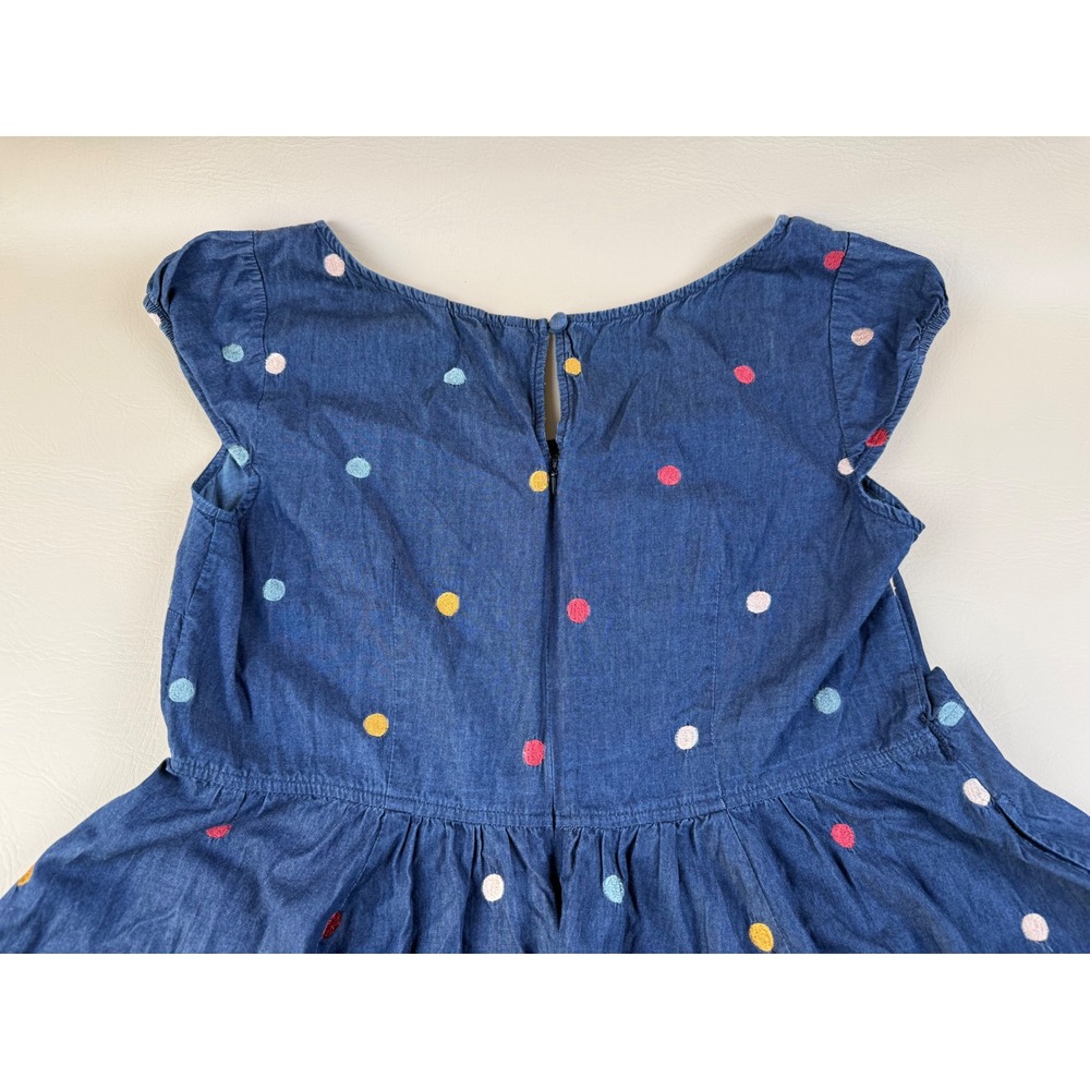 Retro Polka Dot Denim Fit Flare Dress Homecoming Pockets Custom eShakti - Picture 7 of 11